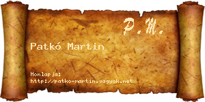 Patkó Martin névjegykártya