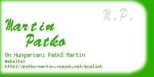 martin patko business card
